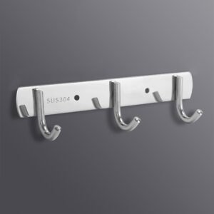 304 Stainless Steel No Punching Door Rear Coat Hook, 3 Hooks, 4 Hooks, 6 Hooks, 7 Hooks, 8 Hooks, 201 Butterfly Hook