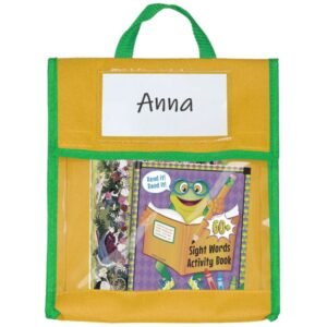 BG20080815 School Children Tote Book Bag Toy Handbag, Yellow, Green, Blue, Red