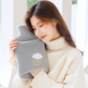 Detachable Washing Cloth Cover Rubber Hot Water Bag Can Be Intervened, Pink Rabbit 2000ML, Gray Clouds 2000ML, Blue Bears 2000ML, Green Star Rabbit 2000ML, Pink Rabbit 1000ML, Gray Clouds 1000ML, Blue Bear 1000ML, Green Star Rabbit 1000ML