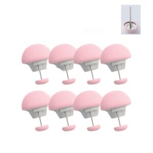 8 PCS Non-marking One-touch Unlocking Mushroom-shaped Quilt Fixer, Pink+Cloth Needle, Gray+Cloth Needle, Blue+Cloth Needle, White+Cloth Needle, Light Pink+Gum Needle, Light Blue+Glue Needle, White+Glue Needle