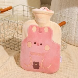 ZS103 Cartoon Plush Water-filled Hot Water Bags Explosion-proof Leak-proof Warming Water Bottle, Spec:, Pink Lucky Rabbit, Beige Lucky Rabbit, Brown Bear, Khaki Bear, Purple Duck, Pink Rabbit, Pink Duck, Deep Blue Duck, Ink Green Duck, Intervened Pink...