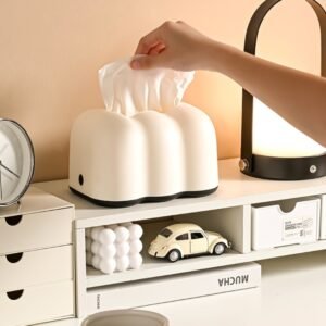 Cloud Tissue Box Tabletop Cream Style Wall Hanging Plastic Napkins Holder