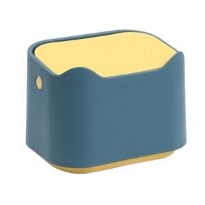 Push Type Desktop Wastebasket Small Odor-Isolating Pet Litter Pan, 17.8 x 13 x 13.5cm