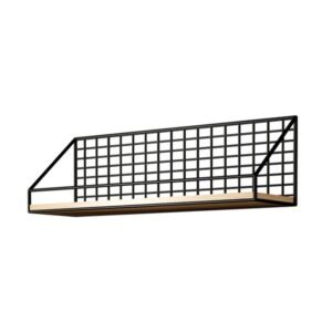 Household Large Non-Punching Organizer Wall Hanging Shelf, Black Basic Model, Black Wooden Ball With Tissue Box