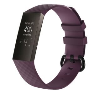 Diamond Pattern Silicone Watch Band for Fitbit Charge 3, Size: 210x18mm, Size:210x18mm
