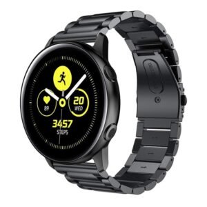 3-Beads Slingshot Buckle Solid Stainless Steel Watch Band for Galaxy Watch Active 20mm