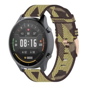 22mm Stripe Weave Nylon Wrist Strap Watch Band for Xiaomi Mi Watch Color, Garmin Vivoactive 4