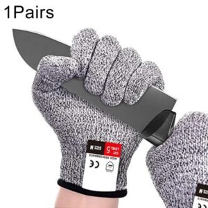 A Pair Cut-resistant Gardening Gloves HPPE Food-grade 5-Level Anti-cutting Anti-wear Safety Working Gloves, Size: M, Length: 22cm, Size: M/Black, Size: M/White