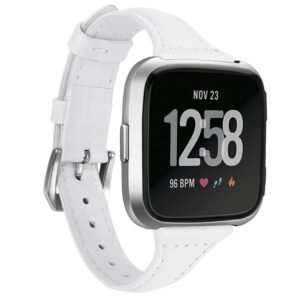 For Fitbit Versa 2 Smart Watch Genuine Leather Wrist Strap Watchband, Shrink Version