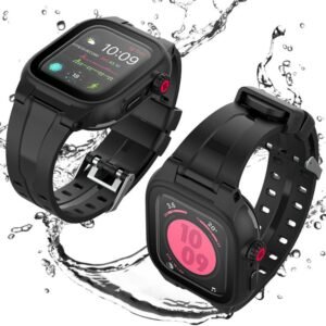 RedPepper IP68 Waterproof Screen Protector + Watchband + Protective Case, For 5 & 4 40mm / 3 & 2 & 1 38mm, For Apple Watch Series 6 / 5 / 4 / Watch SE 44mm