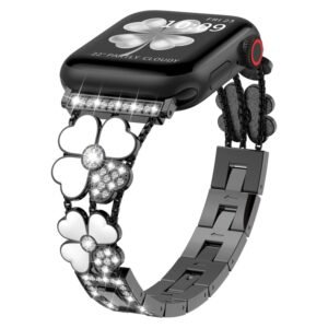 Petal Metal Diamond Watch Band, For Apple Watch SE 2023 44mm, For Apple Watch Ultra 49mm, For Apple Watch 8 41mm, For Apple Watch 8 45mm, For Apple Watch 7 41mm, For Apple Watch 7 45mm, For Apple Watch SE 2023 40mm, For Apple Watch SE 2022 40mm...