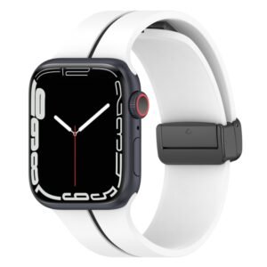 Two Color Folding Buckle Silicone Watch Band, For Apple Watch 2 42 mm, For Apple Watch 38mm, For Apple Watch 42mm, For Apple Watch Ultra 2 49mm