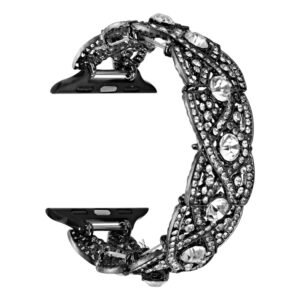 Diamonds Twist Metal Watch Band, For Apple Watch Series 10 46mm, For Apple Watch Series 10 42mm, For Apple Watch SE 2023 44mm, For Apple Watch SE 2023 40mm, For Apple Watch Ultra 2 49mm, For Apple Watch 9 45mm, For Apple Watch 9 41mm...