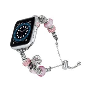 Bead Bracelet Metal Watch Band, For Apple Watch 5 44mm, For Apple Watch 5 40mm, For Apple Watch 4 44mm, For Apple Watch 4 40mm, For Apple Watch 3 38mm, For Apple Watch 3 42mm, For Apple Watch 2 42mm, For Apple Watch 2 38mm, For Apple Watch 42mm
