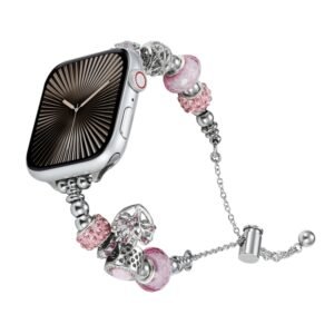 Bead Bracelet Metal Watch Band, For Apple Watch Series 10 46mm, For Apple Watch Series 10 42mm, For Apple Watch SE 2023 44mm, For Apple Watch SE 2023 40mm, For Apple Watch Ultra 2 49mm, For Apple Watch 9 45mm, For Apple Watch 9 41mm...