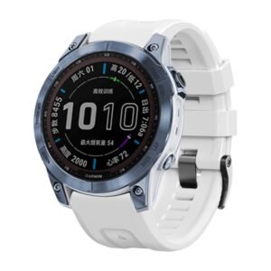 Screw Black Steel Buckle Silicone Watch Band, For Garmin Forerunner 965 / 955 / 945 / 935, For Garmin Tactix 7 Pro / Fenix 7X / 6X Pro