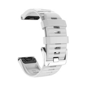 Screw Silver Steel Buckle Silicone Watch Band, For Garmin Forerunner 965 / 955 / 945 / 935, For Garmin Tactix 7 Pro / Fenix 7X / 6X Pro