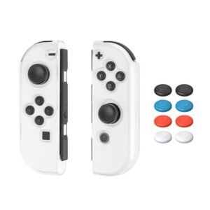 XDcase 1 Pair Clear TPU Protective Case & Joystick Caps Set, For Nintendo Switch 2 Joy-Con, For Nintendo Switch / Switch OLED Joy-Con