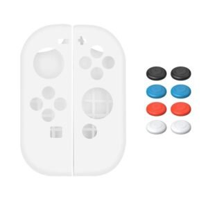 XDcase 1 Pair Soft Silicone Protective Case & Joystick Caps Set, For Nintendo Switch / Switch OLED Joy-Con