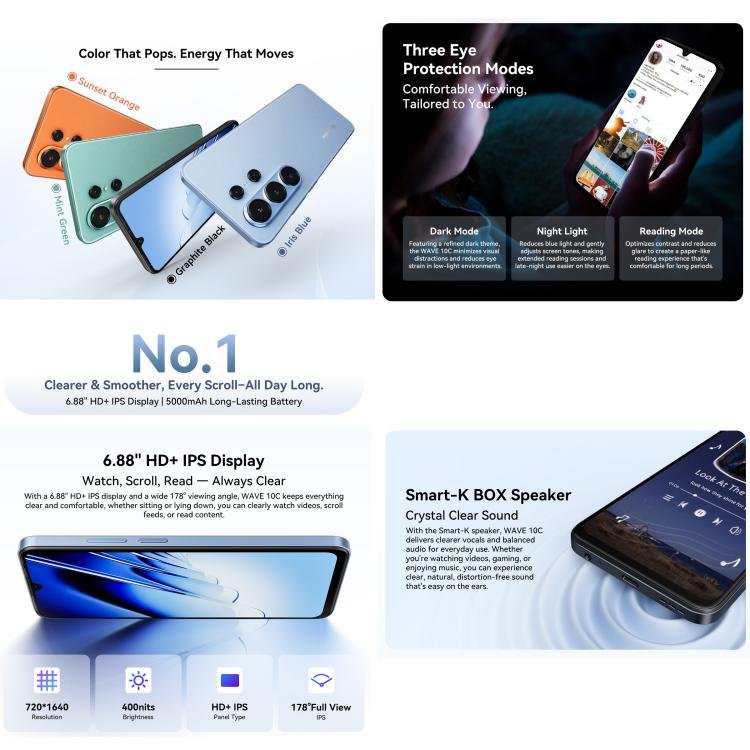 Blackview WAVE 10C, 4GB+32GB, 6.88 inch Android 16 Unisoc UMS312 / T310 Octa Core, Network: 4G, OTG, WAVE 10C, 4GB+32GB - Image 7