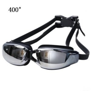 Electroplating Anti-fog Silicone Swimming Goggles for Adults, Suitable for 400 Degree Myopia, 400 Degree Myopia