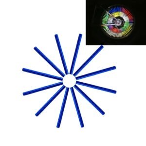 OQSPORT 12 PCS Bicycle Wheel Spoke Reflector Reflective Mount Clip Tube Warning Light Strip
