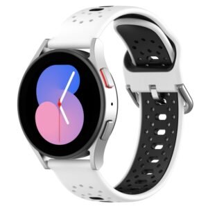 20mm Breathable Two-Color Silicone Watch Band, For Samsung Galaxy Watch 4 Classic 42mm, For Samsung Galaxy Watch 4 Classic 46mm, For Samsung Galaxy Watch Active 2 40mm
