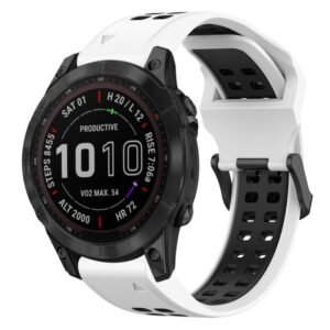 Two Color Reverse Buckle 22mm Silicone Watch Band, For Garmin Fenix 7 Sapphire Solar, For Garmin Fenix 6 Pro, For Garmin Fenix 5, For Garmin Fenix 5 Plus