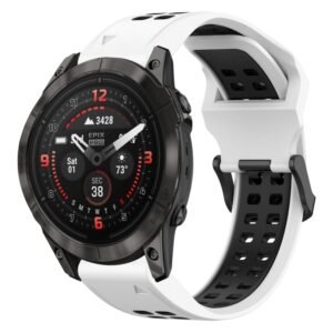 Two Color Reverse Buckle 26mm Silicone Watch Band, For Garmin Epix Pro 51mm, For Garmin Fenix 7X Pro 51mm, For Garmin Fenix 7X, For Garmin Fenix 7X Solar