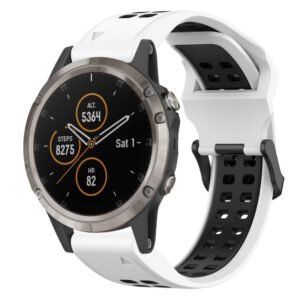 Two Color Reverse Buckle 26mm Silicone Watch Band, For Garmin Fenix 5X Plus, For Garmin Fenix 6X, For Garmin D2 Delta PX