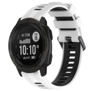 Sports Two-Color Silicone Watch Band, For Garmin Instinct, For Garmin Fenix 6 Solar, For Garmin Fenix 6, For Garmin Forerunner 945