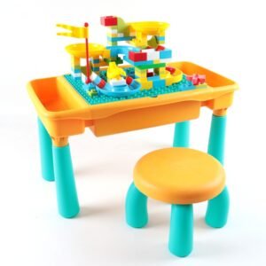 Multifunctional Building Table Learning Toy Puzzle Assembling Toy For Children, Style:, Table + Chair + 101 Blocks, 76 Blocks, 300 Small Blocks, 500 Small Blocks