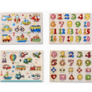 Wooden Puzzle Hand Grab Board Educational Toy Number Transport Pattern Puzzle Child Gift,, Random Style Delivery