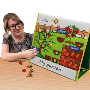 Story Theme Portable Felt Board Classroom Desktop Auxiliary Teaching Aids, Fruit Vegetable Theme, Marine Life Theme