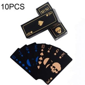 10 PCS Fluorescent PVC Skull Playing Cards Waterproof Playing Cards,Size:, Fluorescent 3.2 x 8.7cm Blue+Gold (Blue+Gold), Fluorescent 3.2 x 8.7cm (Blue+Green)