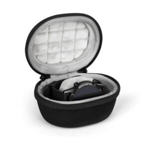 EVA Smartwatch Storage Case Universal Fleece Watch Storage Bag With Carabiner, Black, Blue, Orange