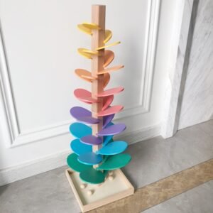 Rainbow Music Tree Wooden Rolling Ball Track Toys, Music Tree