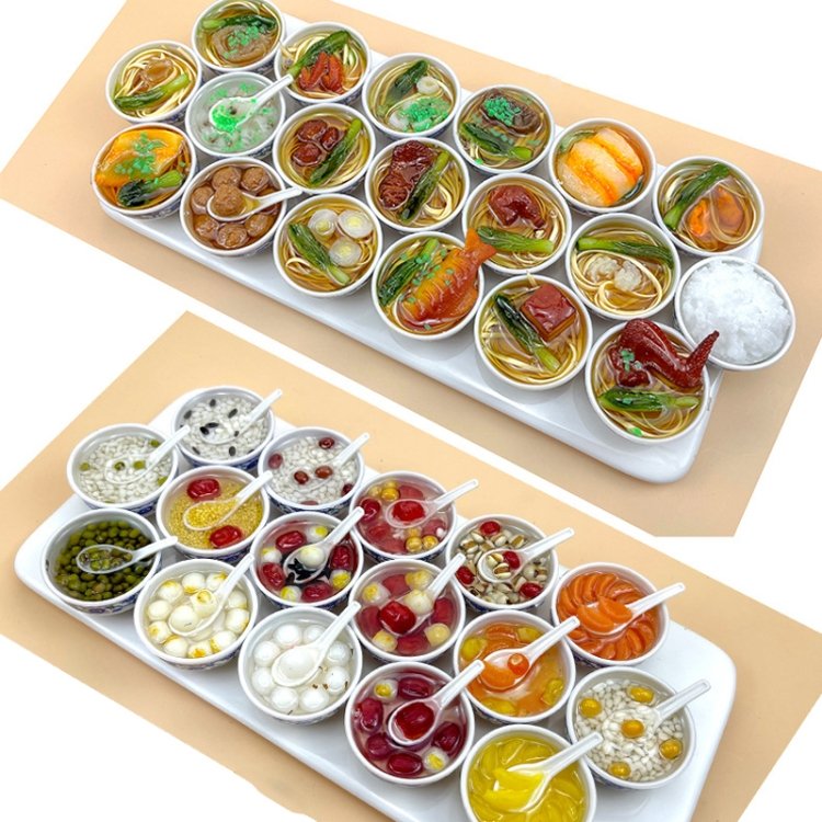 Simulation PVC Food Model Children Toys, Jujube, Jujube Porridge, Porridge, Friut Soup, Jujube Small Rice, Dumpling, Beef Noodles, Big Meat Noodles, Shrimp Meat Noodle, Carp Noodle, Bacon Noodle, Large Noodle, Buckle Meat, Egg Noodle, Chicken Leg Noodl... - Image 2