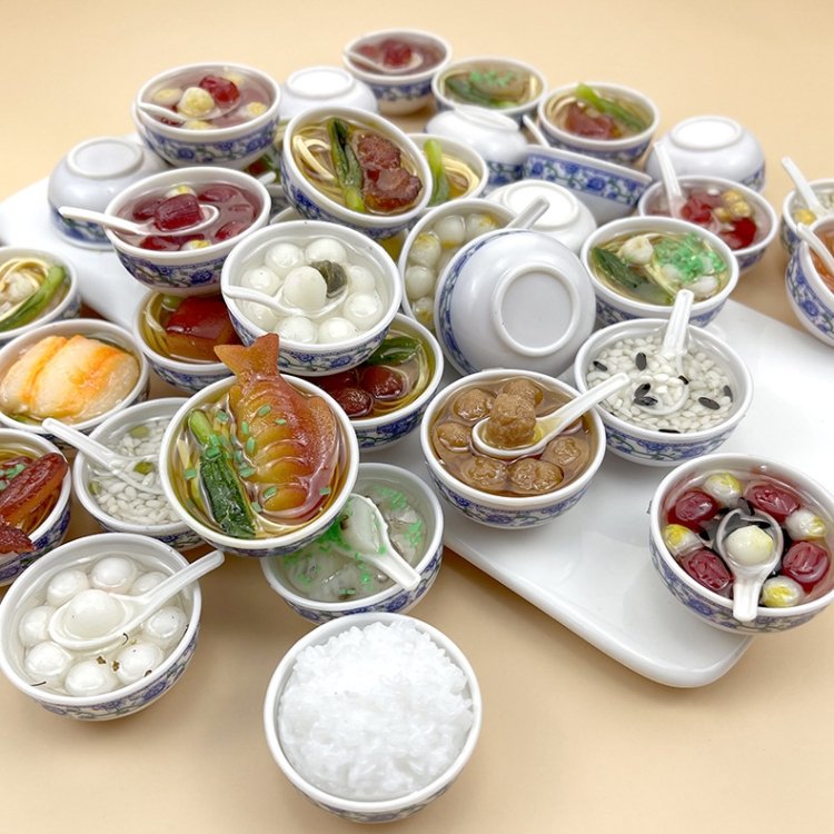 Simulation PVC Food Model Children Toys, Jujube, Jujube Porridge, Porridge, Friut Soup, Jujube Small Rice, Dumpling, Beef Noodles, Big Meat Noodles, Shrimp Meat Noodle, Carp Noodle, Bacon Noodle, Large Noodle, Buckle Meat, Egg Noodle, Chicken Leg Noodl... - Image 6
