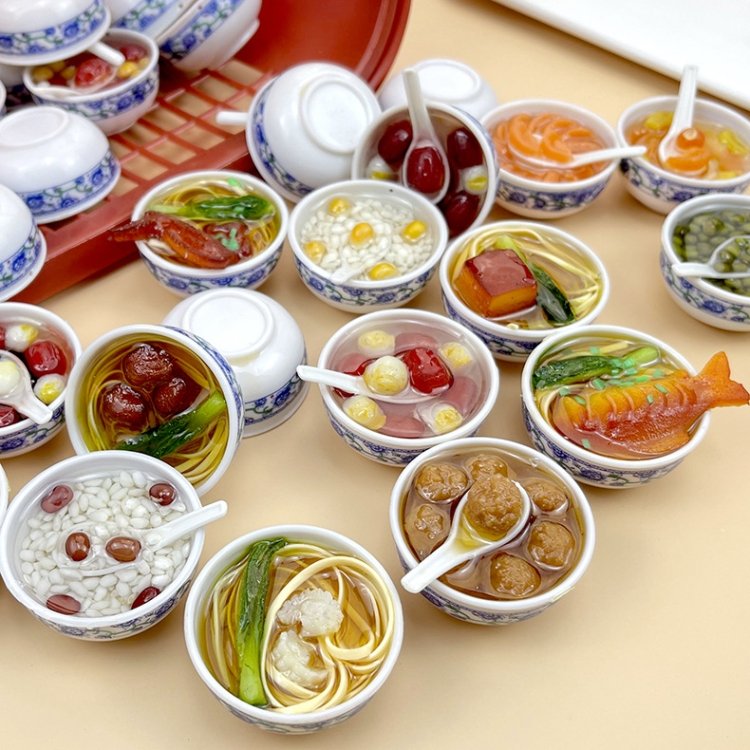Simulation PVC Food Model Children Toys, Jujube, Jujube Porridge, Porridge, Friut Soup, Jujube Small Rice, Dumpling, Beef Noodles, Big Meat Noodles, Shrimp Meat Noodle, Carp Noodle, Bacon Noodle, Large Noodle, Buckle Meat, Egg Noodle, Chicken Leg Noodl... - Image 7