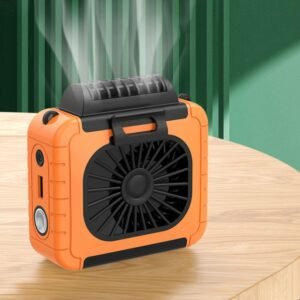 Outdoor Waist-Mounted Lighting Fan Multifunctional Bracket Hanging Neck Fan, F006 (Orange), F006 (Blue), F006, F006 (Pink), F006 (Yellow), F006 (Grass Green)