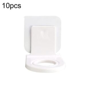 10pcs Toilet Shampoo Shower Gel Hanging Shelf No-Punch Bathroom Shelves, Transparent Patch Model, Silver Drawing Patch Model