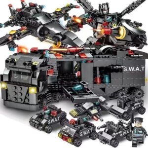 SWAT Shape Mecha Building Blocks Small Particle Assembled Educational Toys, 8-in-3 SWAT