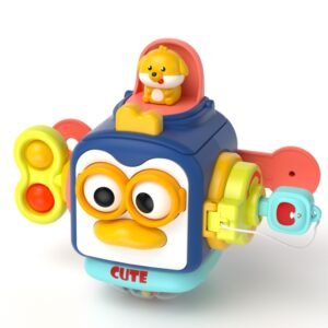 Infant Busy Ball Baby Hand Grip Ball Puzzle Sensory Hexahedron Toys, Penguin