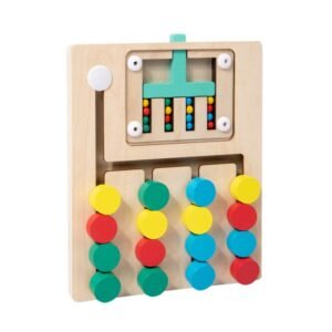 Montessori Wooden Rollerball Walking Game Toddler Logic Thinking Training Preschool Color Matching Puzzle Toy, 4-color, 5-color