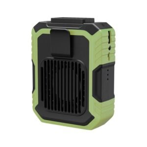 Rechargeable Waist-Mounted Clip Fan With 3-Speed Settings & LED Flashlight Hands-Free Cooling For Construction, Outdoor Work, Hiking, F49 Green, F49 Orange