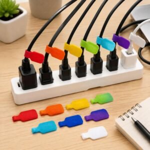 16pcs /Pack Writable Cable Labels Reusable Hook And Loop Cord Identification Tags Wire Label Straps For Electronics, TV, Computer, Charger And Power Cords, 8 Colors Mixed