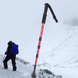 105cm Mountaineering Four Straight Shank Cane, Black#105cm, Purple#105cm, Red#105cm, Blue#105cm, Silver#105cm